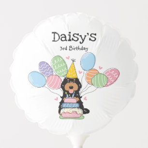Black Tan Cockapoo Cavapoo Dog Birthday Party Balloon