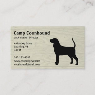 Black & Tan Coonhound Dog Silhouette Business Card