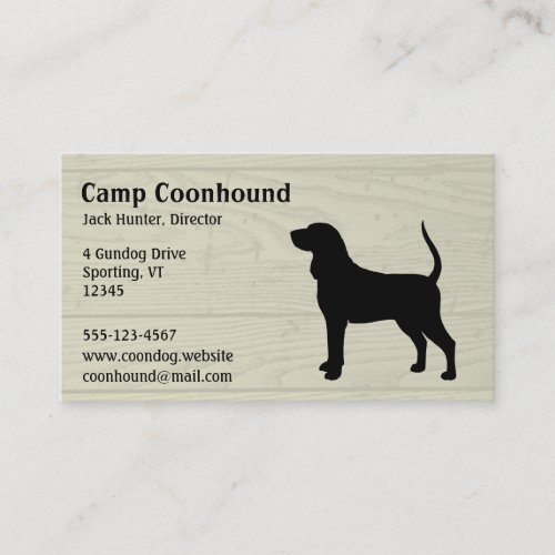 Black  Tan Coonhound Dog Silhouette Business Card