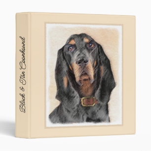 Black & Tan Coonhound Painting - Original Dog Art 3 Ring Binder