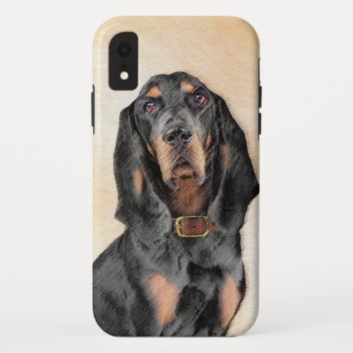 Black  Tan Coonhound Painting _ Original Dog Art iPhone XR Case