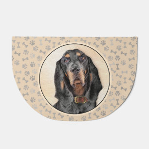 Black & Tan Coonhound Painting - Original Dog Art Doormat