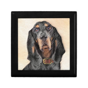 Black & Tan Coonhound Painting - Original Dog Art Gift Box