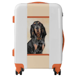 Black & Tan Coonhound Painting - Original Dog Art Luggage