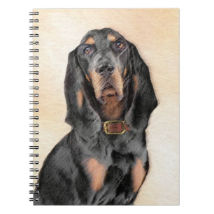 Black & Tan Coonhound Painting - Original Dog Art Notebook