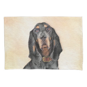 Black & Tan Coonhound Painting - Original Dog Art Pillow Case