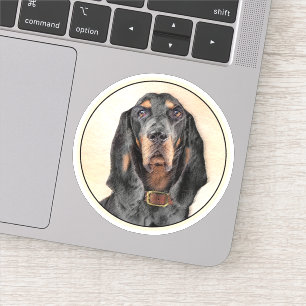 Black & Tan Coonhound Painting - Original Dog Art Sticker