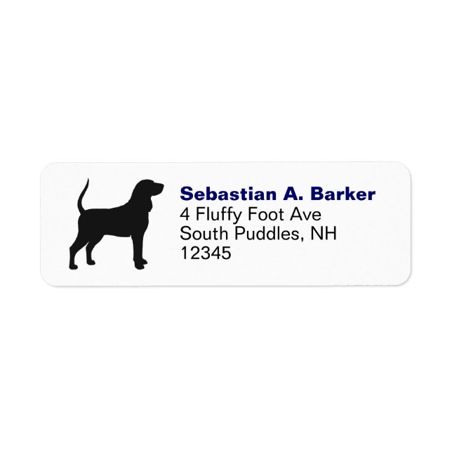Black & Tan Coonhound Silhouette Label (Front)