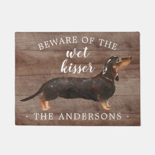 Black & Tan Dachshund Dog Personalized Door Mat