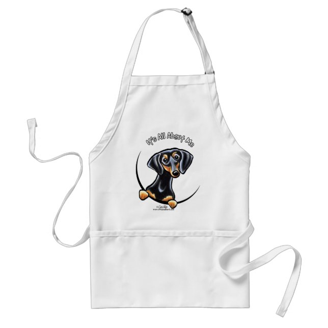 Black Tan Dachshund Its All About Me Adult Apron (Front)