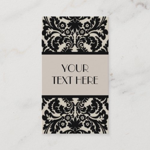Black &amp; Tan Damask Business Card Templates