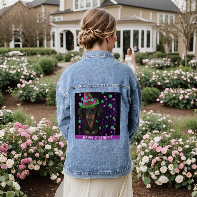 Black & Tan Doxie Denim Jacket (Wedding Back)