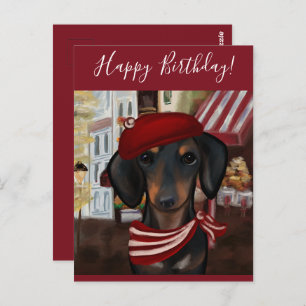 Black & Tan Doxie Postcard