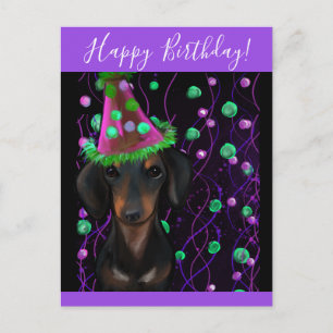 Black & Tan Doxie Postcard