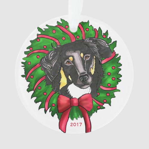 Black  Tan English Shepherd ornament