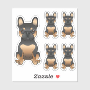 Black & Tan French Bulldog Cute Dog Illustrations Sticker