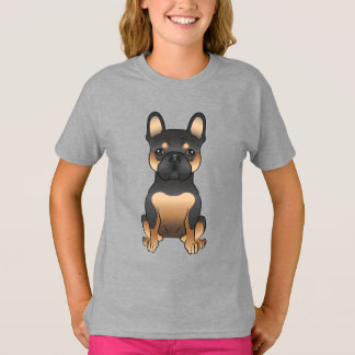 Black &amp; Tan French Bulldog / Frenchie Cartoon Dog T-Shirt