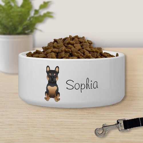 Black  Tan French Bulldog  Frenchie Dog  Name Bowl