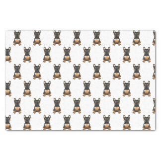 Black &amp; Tan French Bulldog / Frenchie Dog Pattern Tissue Paper