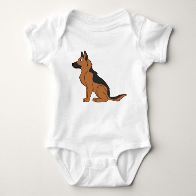 Black & Tan German Shepherd Baby Bodysuit (Front)