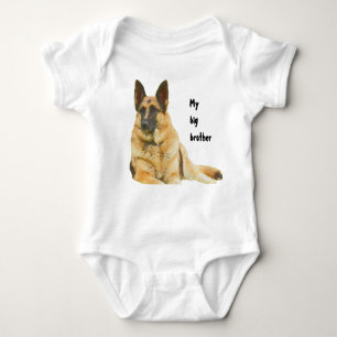 Black & Tan German Shepherd Brother/Sister Baby Bodysuit
