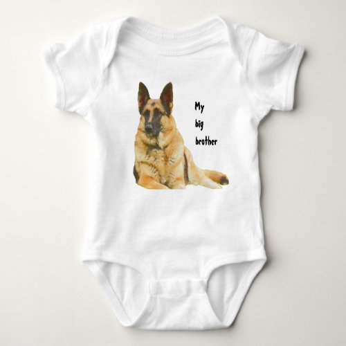 Black  Tan German Shepherd BrotherSister Baby Bodysuit