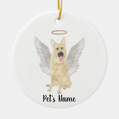 Black  Tan German Shepherd Sympathy Memorial  Ceramic Ornament