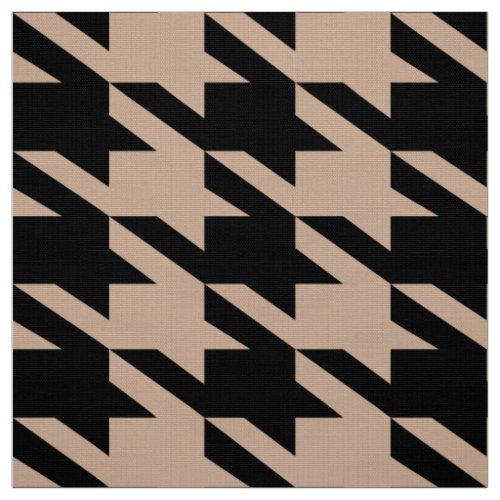 Black  Tan Houndstooth Seamless Pattern Fabric
