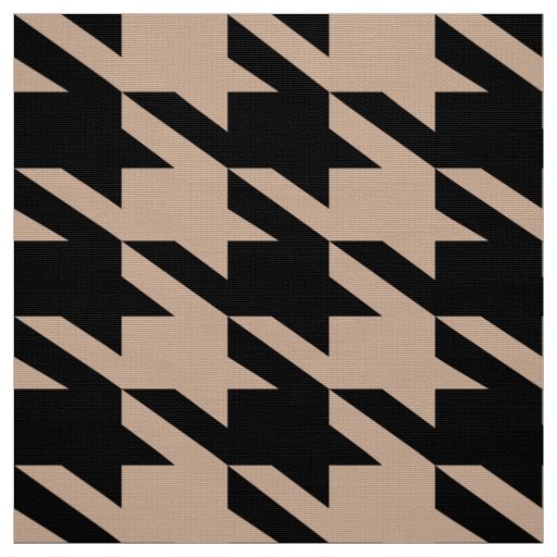 Black & Tan Houndstooth Seamless Pattern Fabric