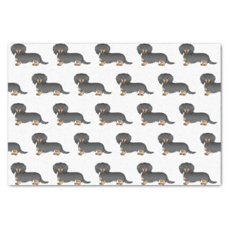 Black &amp; Tan Long Hair Dachshund Cute Dog Pattern Tissue Paper