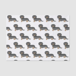 Black &amp; Tan Long Hair Dachshund Cute Dog Pattern Tissue Paper