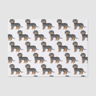 Black & Tan Mini Goldendoodle Cartoon Dog Pattern Tissue Paper