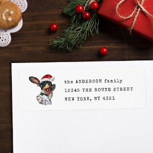 Black Tan Piebald Dachshund Dog Return Address Label