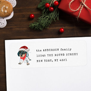 Black Tan Piebald Dachshund Puppy Return Address Label