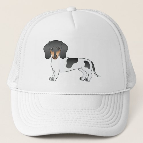 Black  Tan Pied Short Hair Dachshund Cartoon Dog Trucker Hat