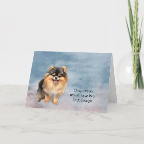 Black Tan Pomeranian Dog Sympathy Card
