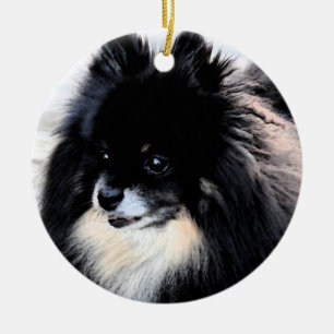 Black & Tan Pomeranian Ornament