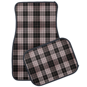Black Tan Racing Karting Tartan Checkered Car Mat