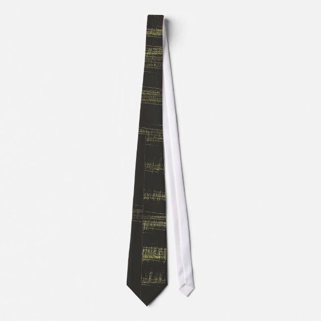 Black, Tan Retro Striped Tie (Front)