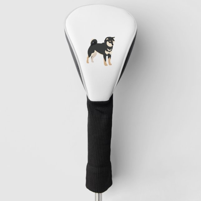 Black & Tan Shiba Inu Dog Owner Lover Gift Golf Head Cover (Front)