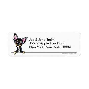 Black Tan Smooth Chihuahua Clean & Simple Label by offleashart at Zazzle