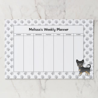 Black &amp; Tan Smooth Coat Chihuahua Weekly Planner Paper Pad