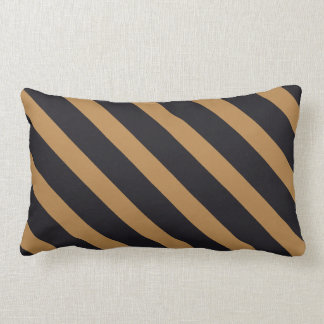 Black & Tan Stripes Lumbar Pillow