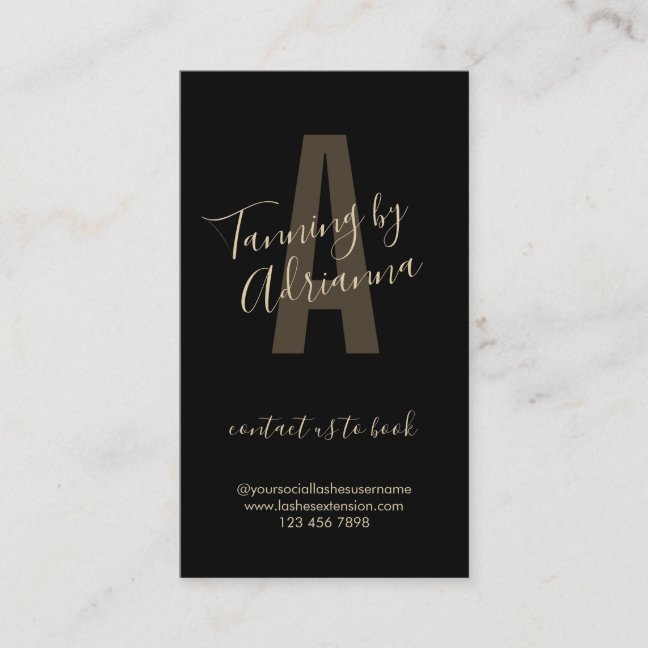 Black Tanning Aftercare Treatments Business Card