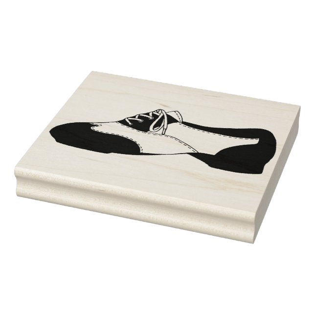 Black Tapdance Oxford Tap Dance Shoe Teacher Rubber Stamp (Stamp)
