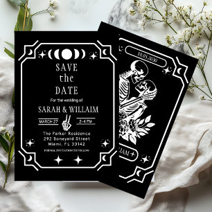 black tarot Goth save the date wedding Invitation