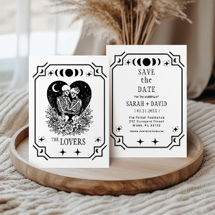 black tarot Goth save the date wedding Invitation