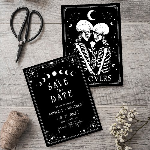 Black tarot Goth save the date wedding Invitation