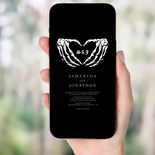 Black Tarot Goth Wedding Invitation (Front Digital)