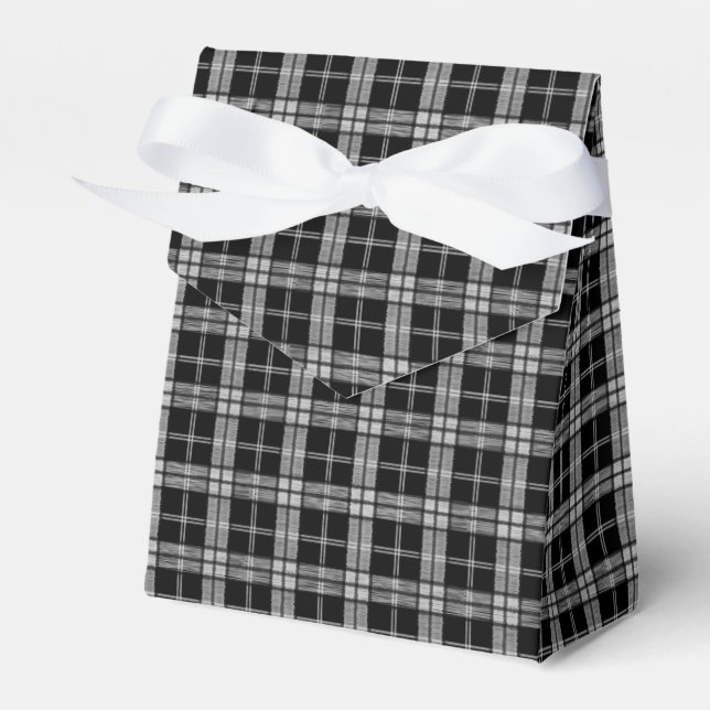 Black Tartan Favor Boxes (Front Side)